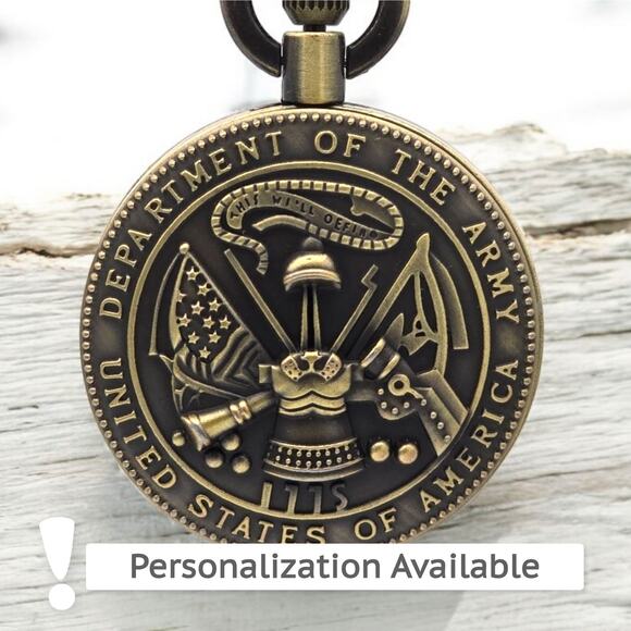 Army Pocket Watch – Vintage Look USA Military Gift US Patriotic Keepsake Veteran - Picture 1 of 10